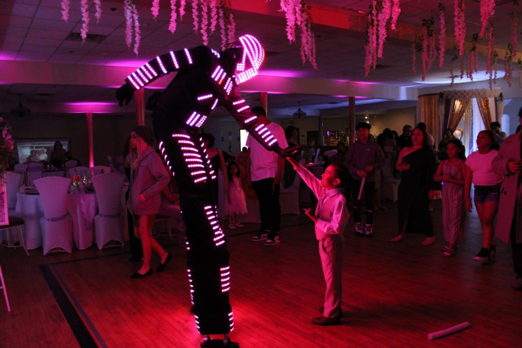 party led robot boston