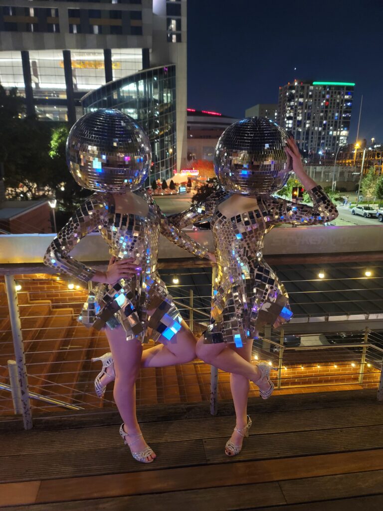 disco mirror ball dancers for hire