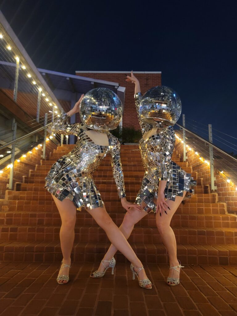 disco mirror ball dancers for hire 